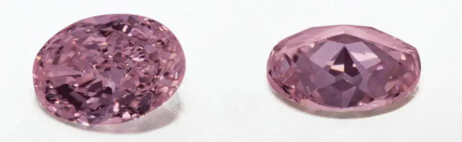 Purplish Pink Oval Cut Diamonds